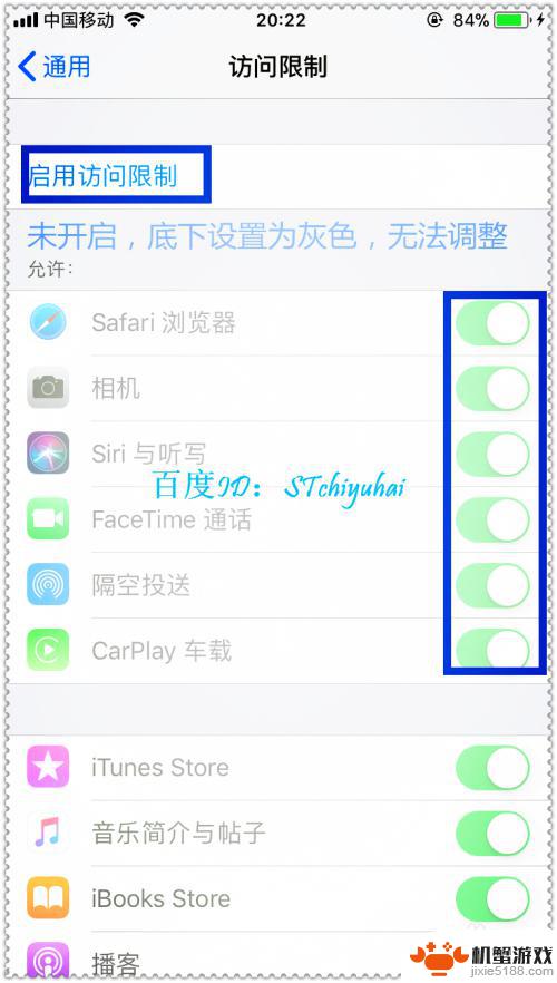 苹果手机怎么打开访问限制