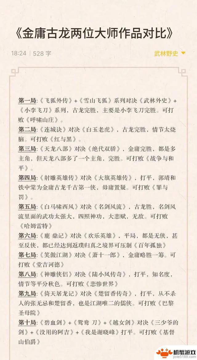 金庸笔下的“群英聚会江湖”,古龙笔下的“独行侠侠世界”,你更喜欢哪个江湖?